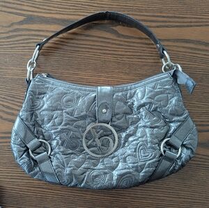 XOXO Metallic Gray Quilted Shoulder Bag